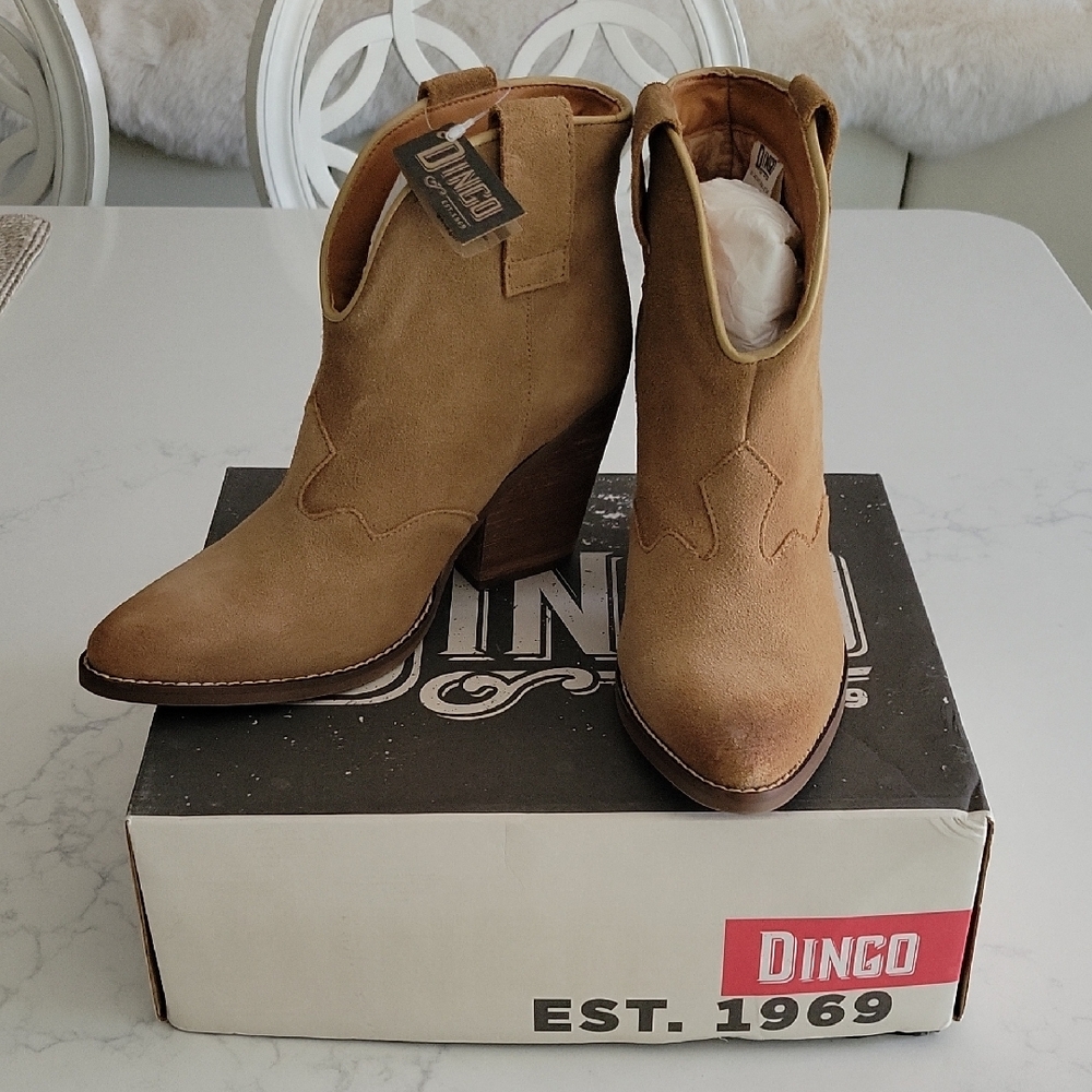 Dingo Tan Ankle Booties Western Style